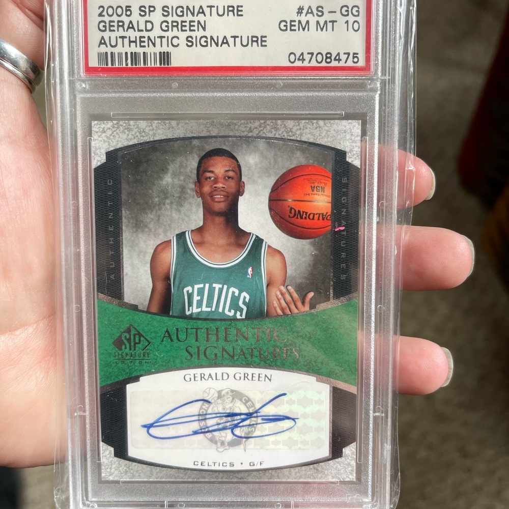 2005 SP signature Gerald Green authentic with plastic sleeve over protective cas